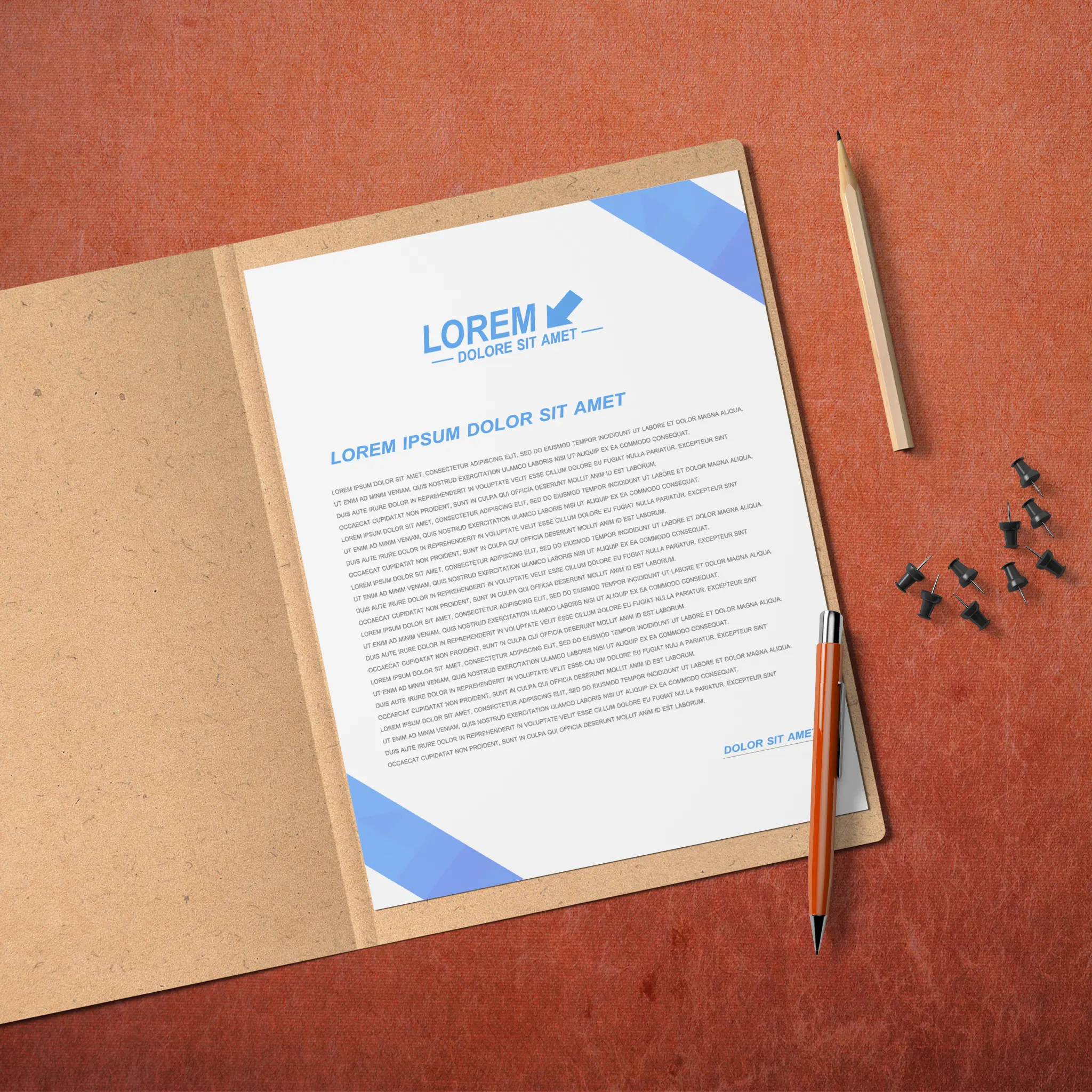 Sleek Blue Business Stationery Bundle – Business Cards, Letterheads & Stamp