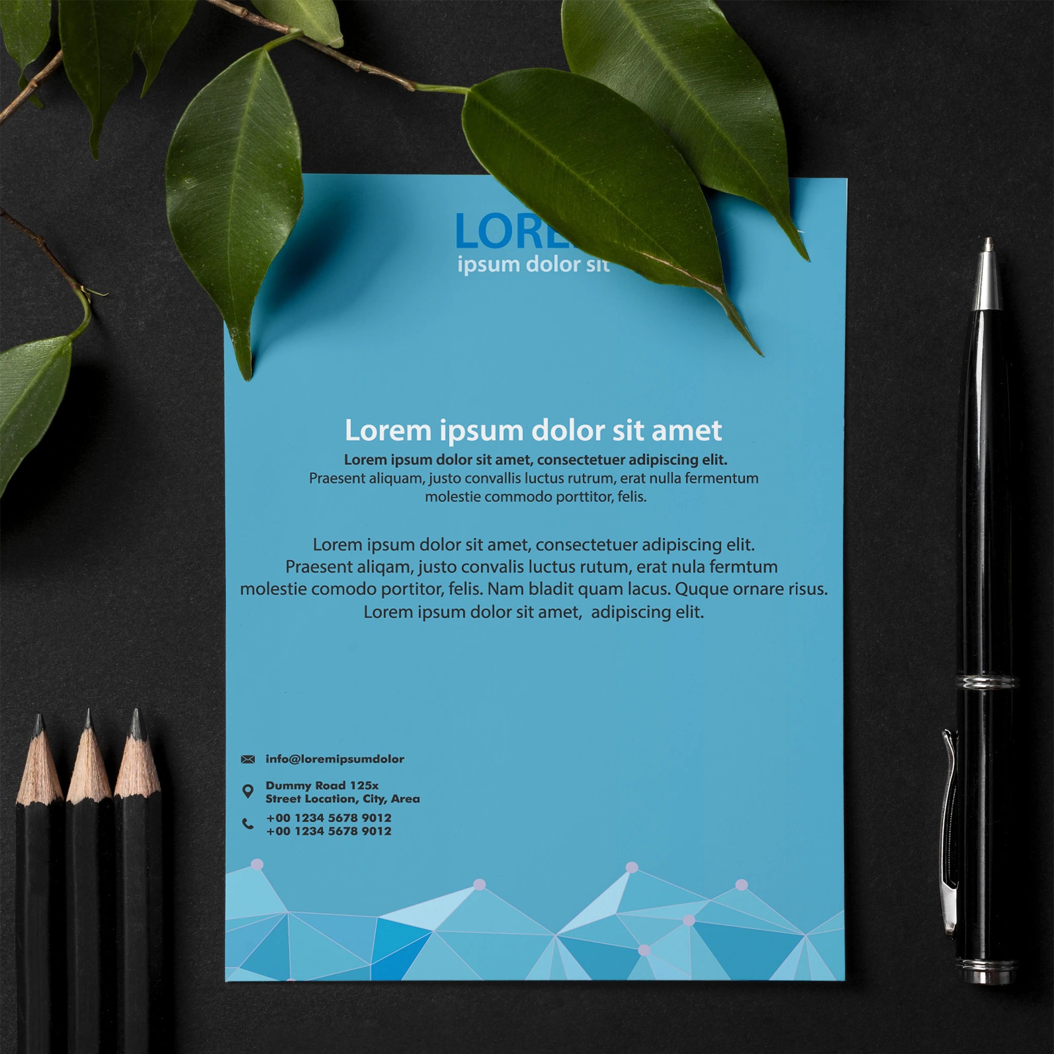 Modern Blue Business Letterhead – Geometric & Professional