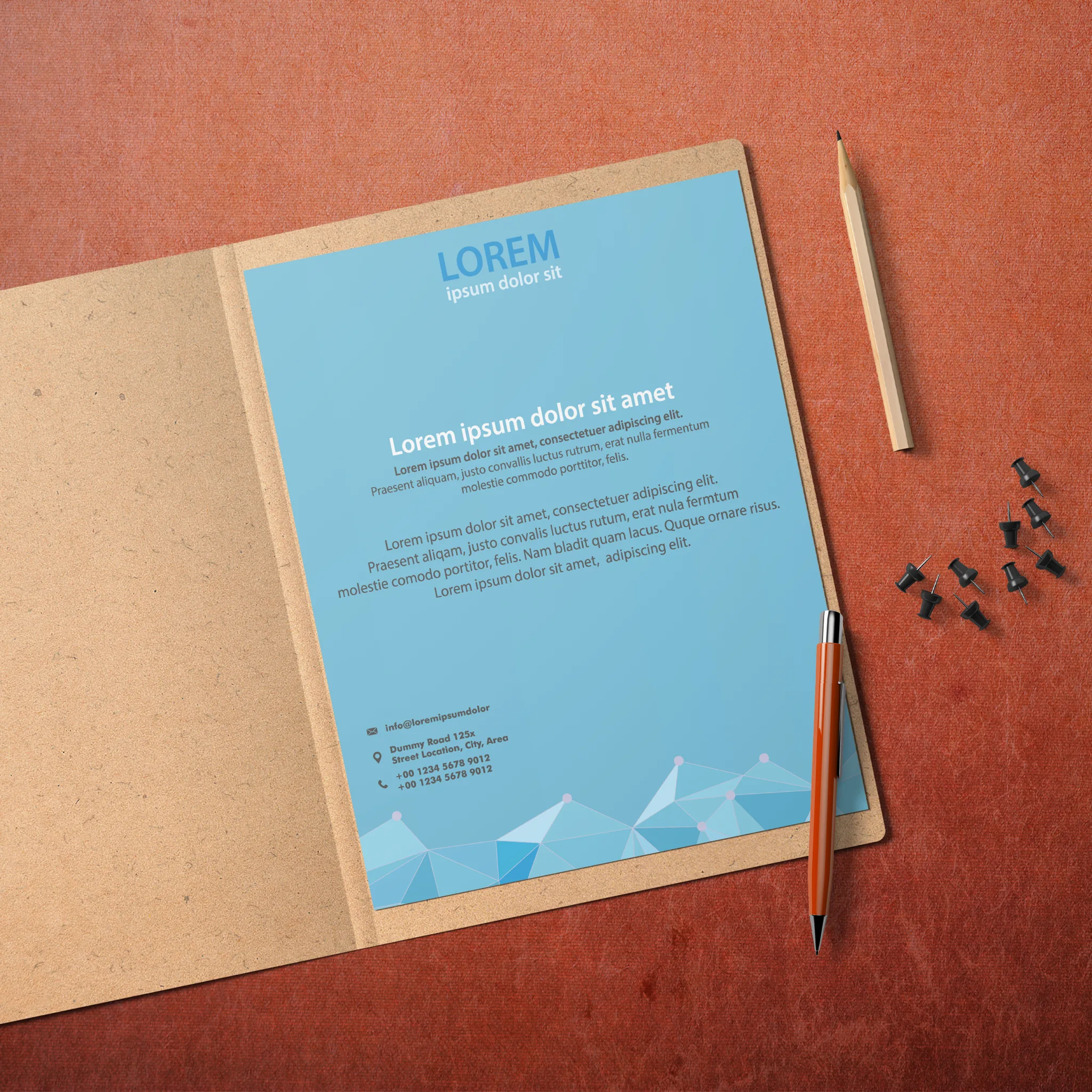 Modern Blue Business Letterhead – Geometric & Professional