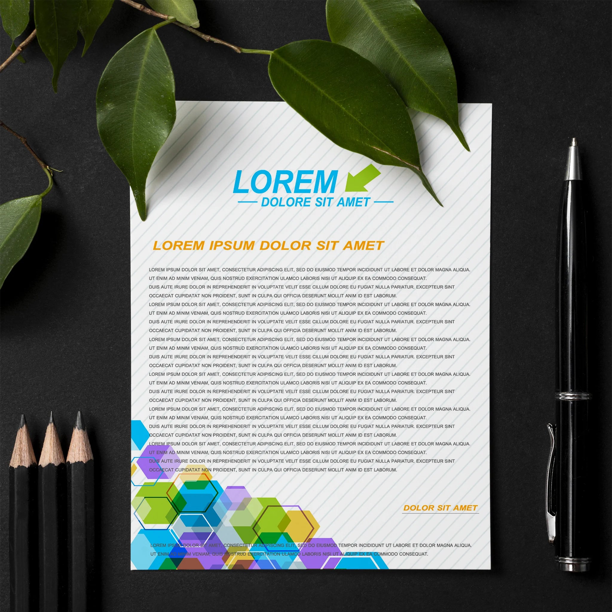 Vibrant Geometric A4 Letterheads – Standout Business Stationery