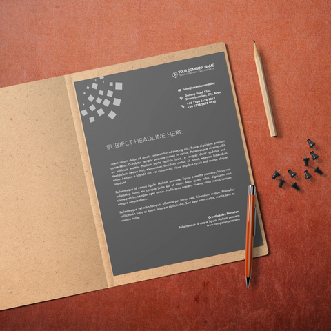 Luxury Black Letterhead – Bold & Professional Business Stationery