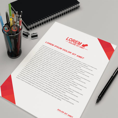 Bold Red Geometric Letterheads – Professional & Eye-Catching