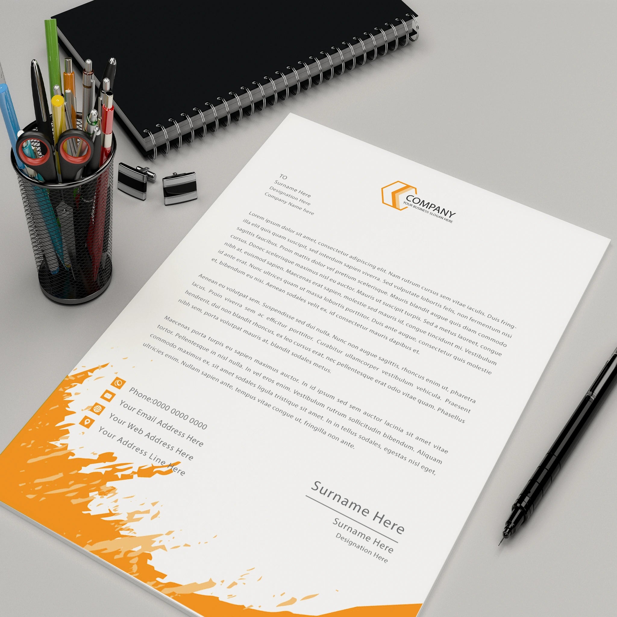Modern Business Letterhead – Bold & Professional Design
