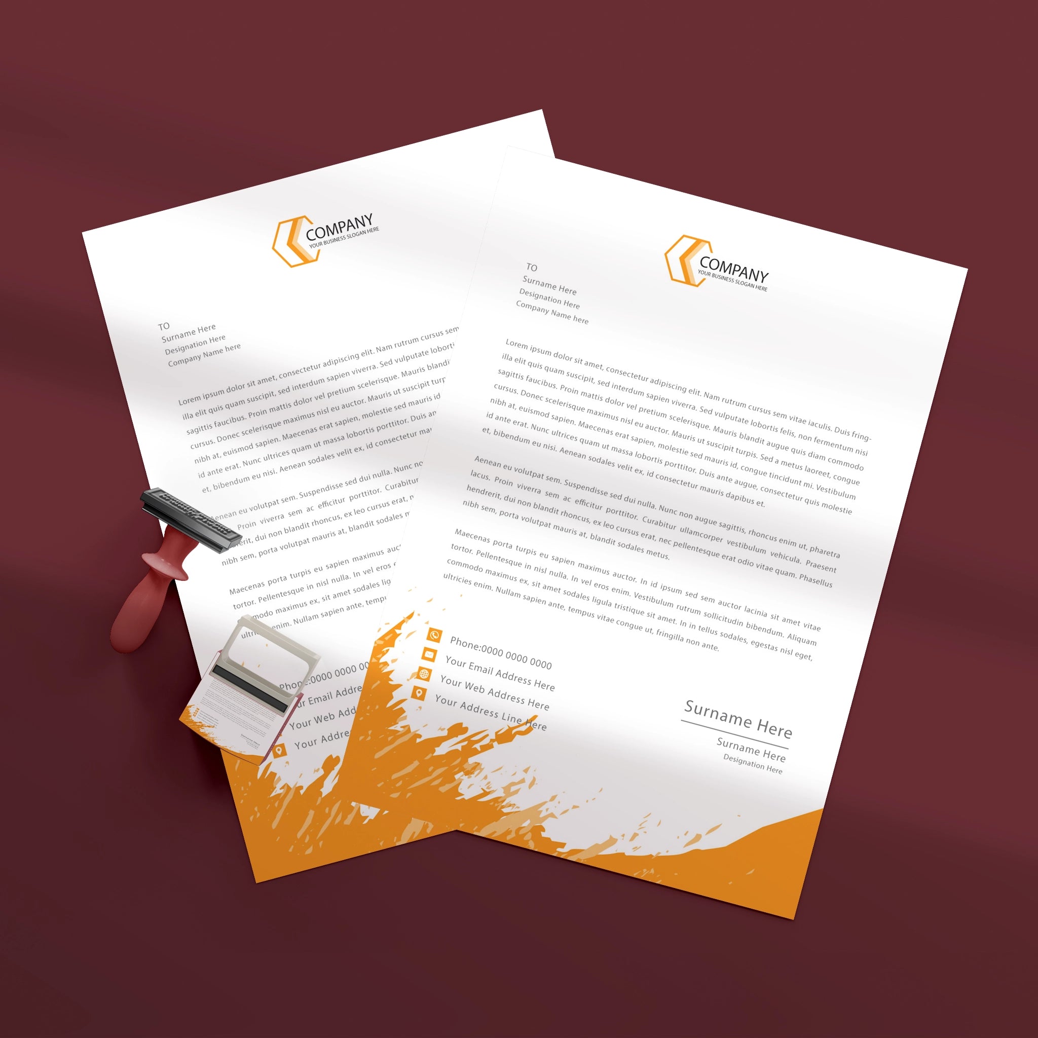 Modern Business Letterhead – Bold & Professional Design