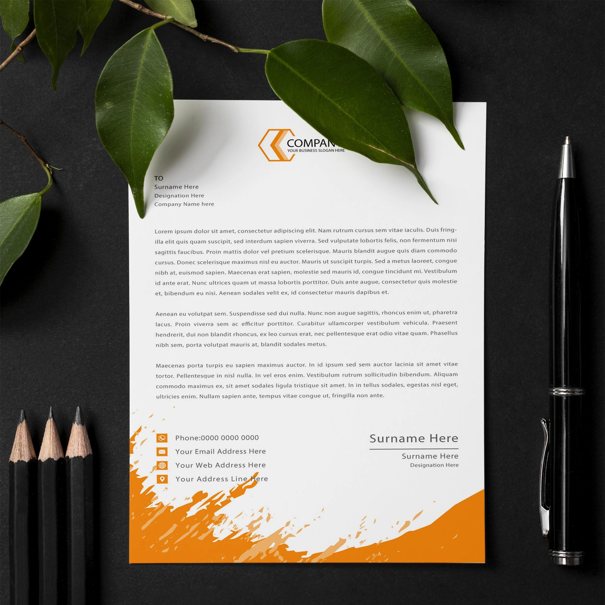Modern Business Letterhead – Bold & Professional Design