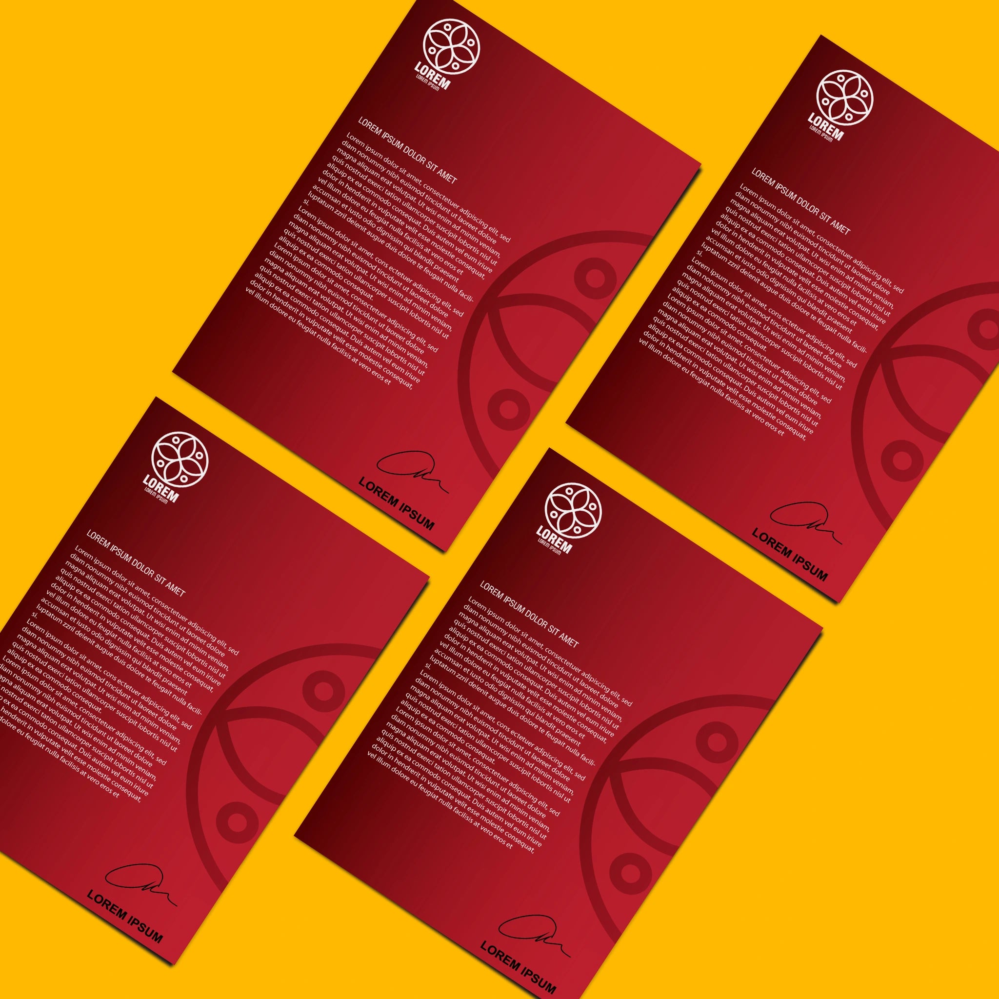 Bold Red Gradient Letterhead – Sleek & Professional