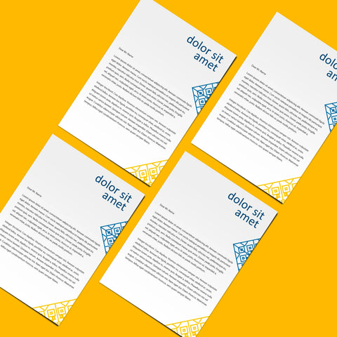 Elegant Blue & Yellow Letterheads – Modern & Professional