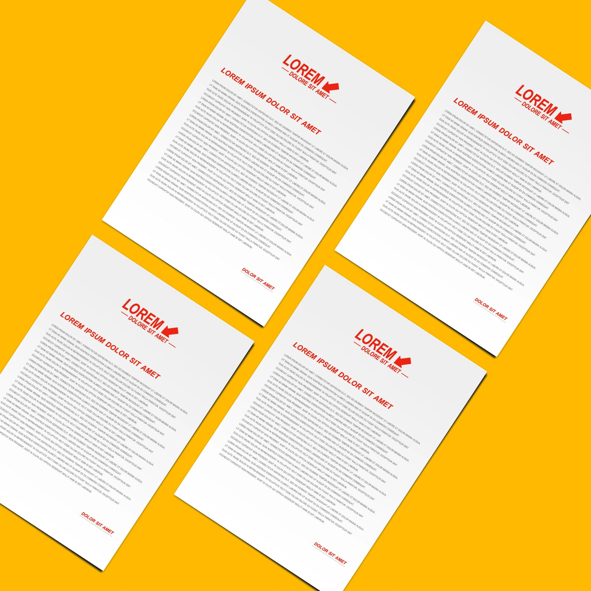 Minimalist Red Letterhead – Clean & Elegant