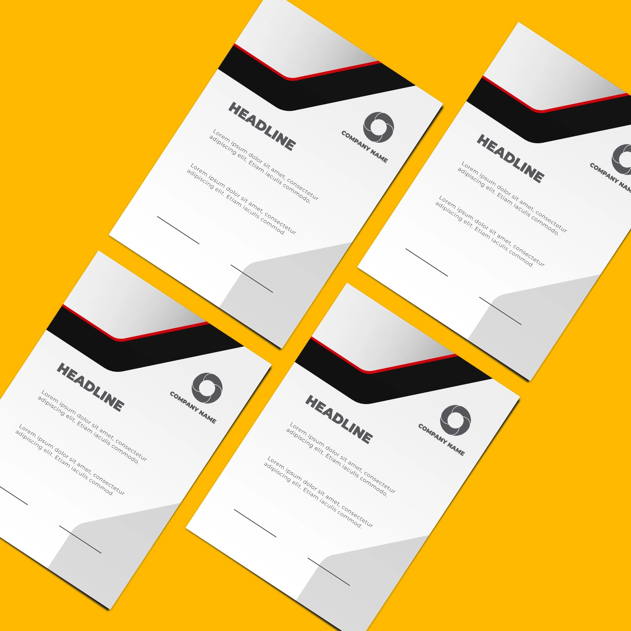Black & Red Modern Letterhead – Sleek & Professional Design