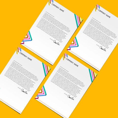 Colorful Striped Business Letterhead – Vibrant & Professional
