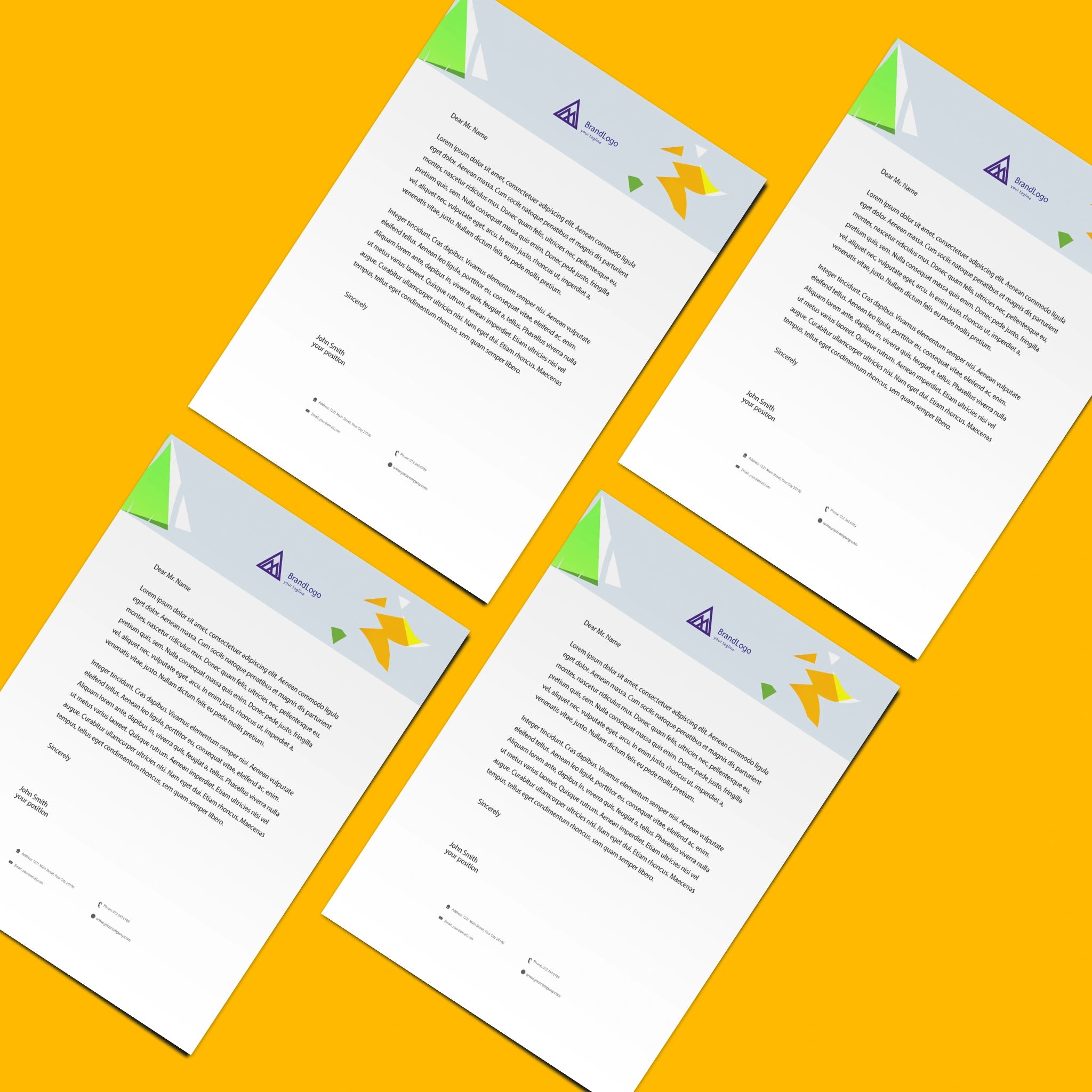 Geometric Letterhead – Modern & Professional