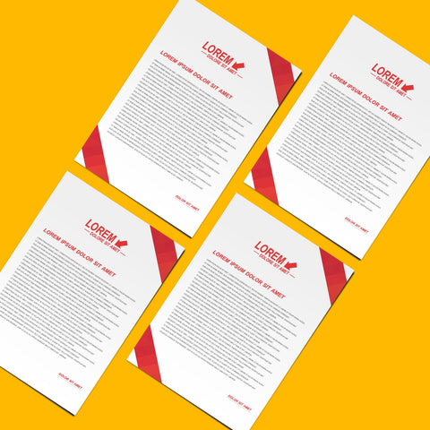 Bold Red Geometric Letterheads – Professional & Eye-Catching