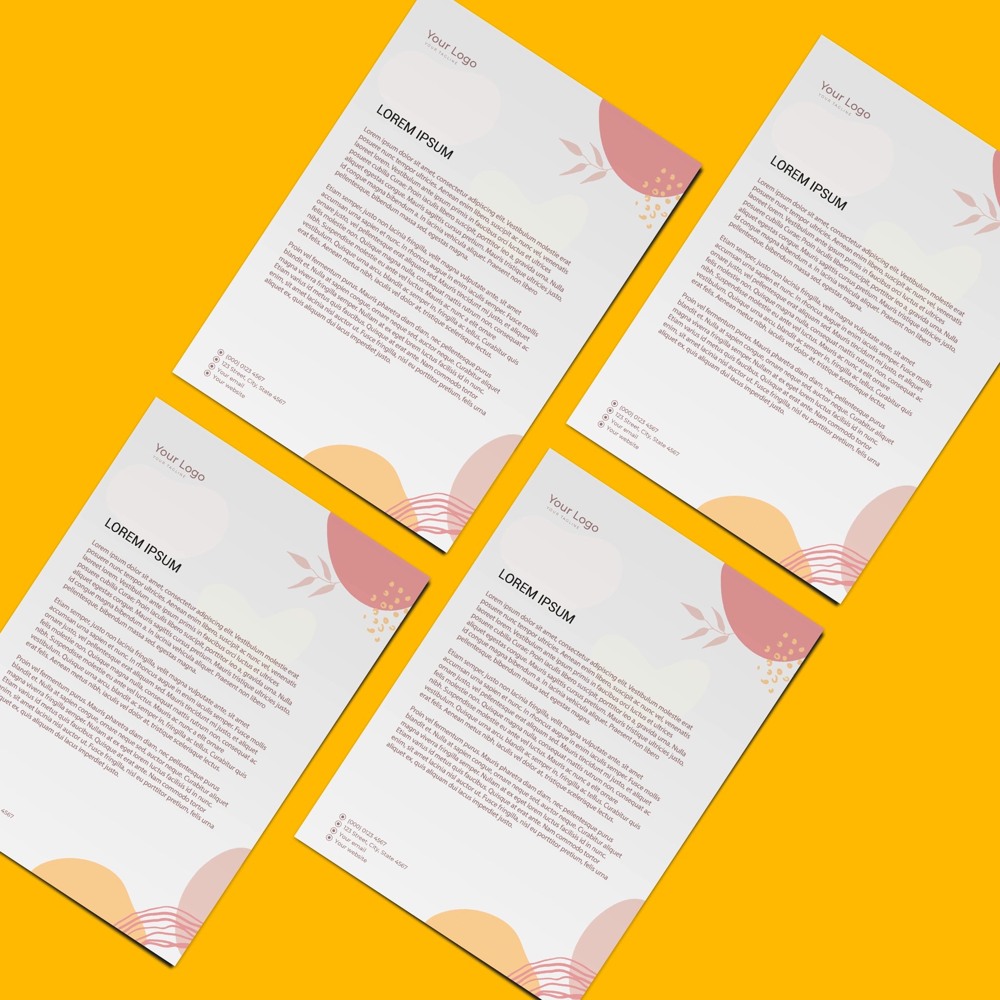 Minimalist Pastel Letterhead – Soft & Elegant Design