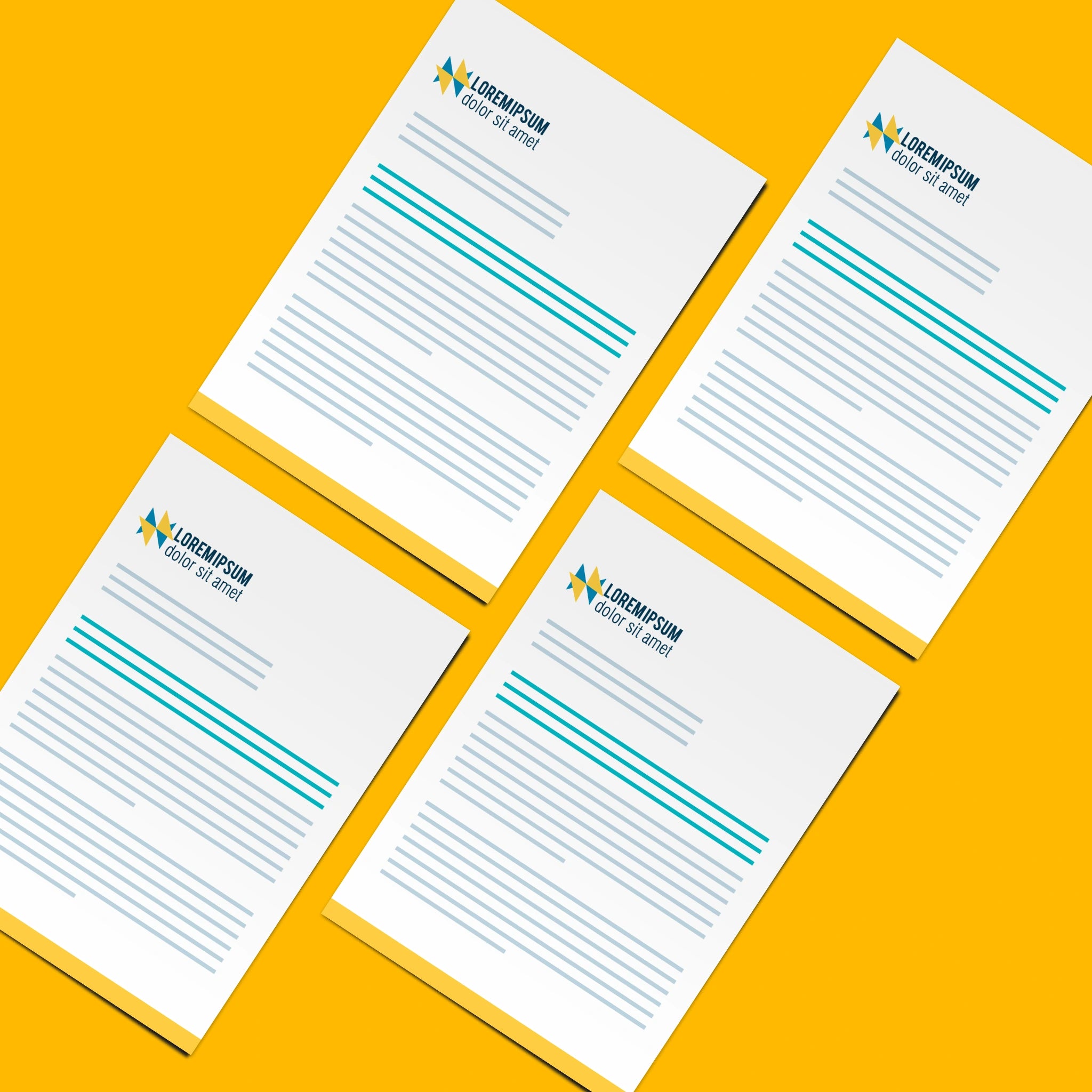 Geometric Business Letterhead – Bold & Professional