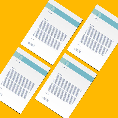 Elegant Blue Header Letterheads – Professional & Clean