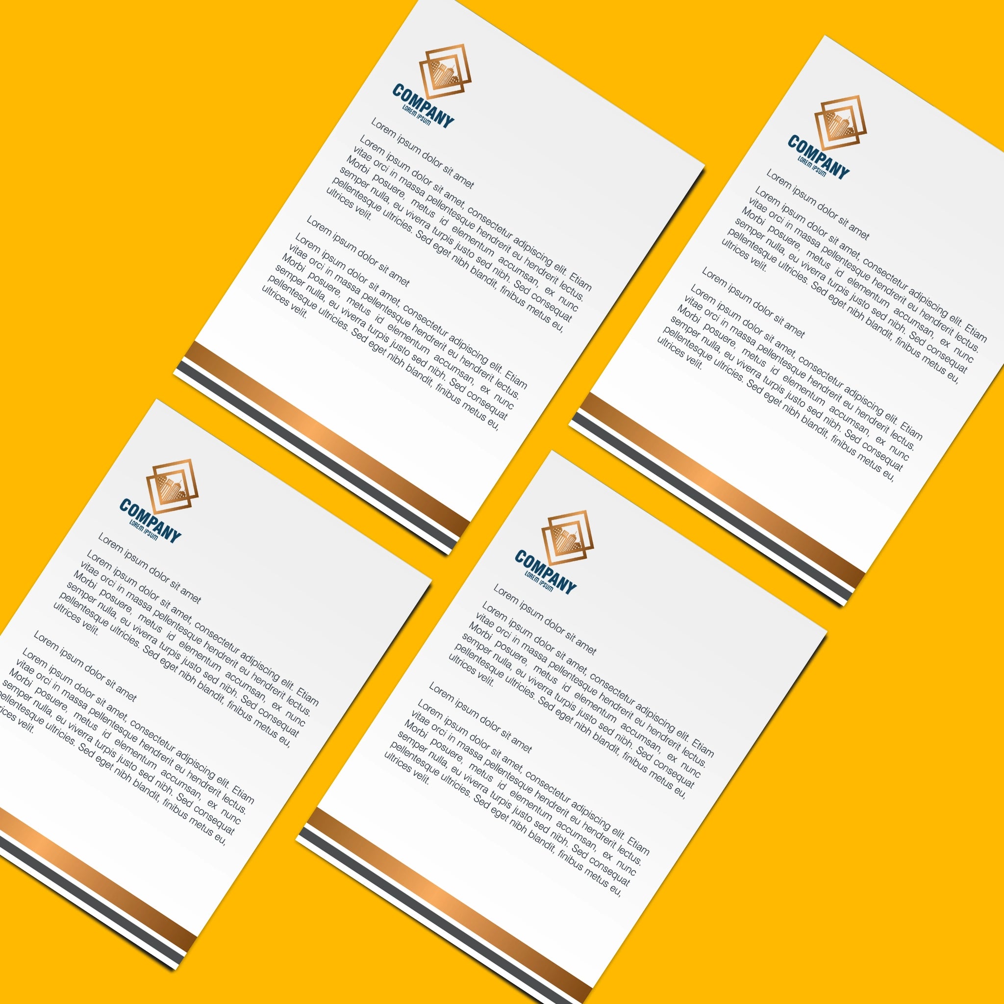 Gold-Accented Letterhead – Premium Business Stationery
