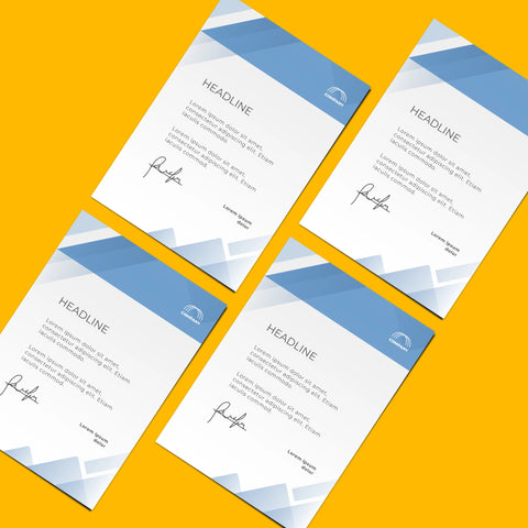 Modern Blue Geometric Letterhead – Corporate & Stylish