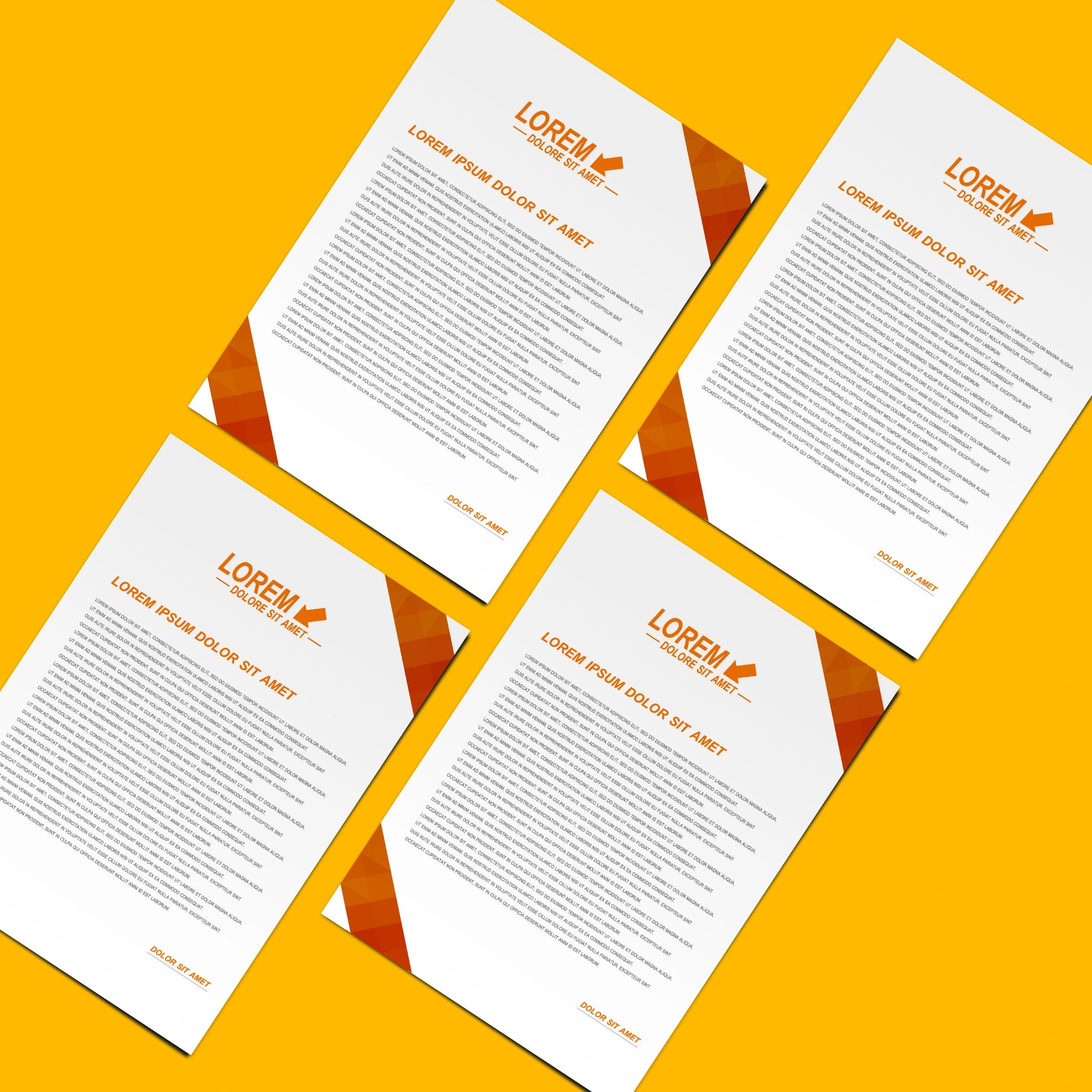 Orange Geometric Business Letterhead – Professional & Bold