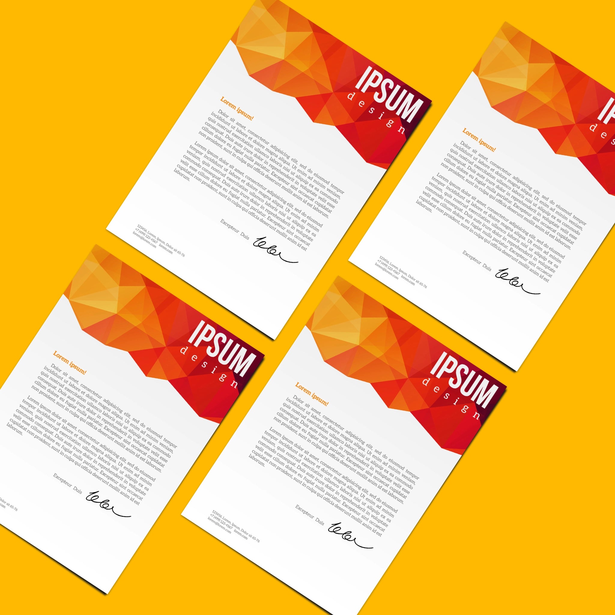 Vibrant Geometric Letterhead – Modern & Bold Design