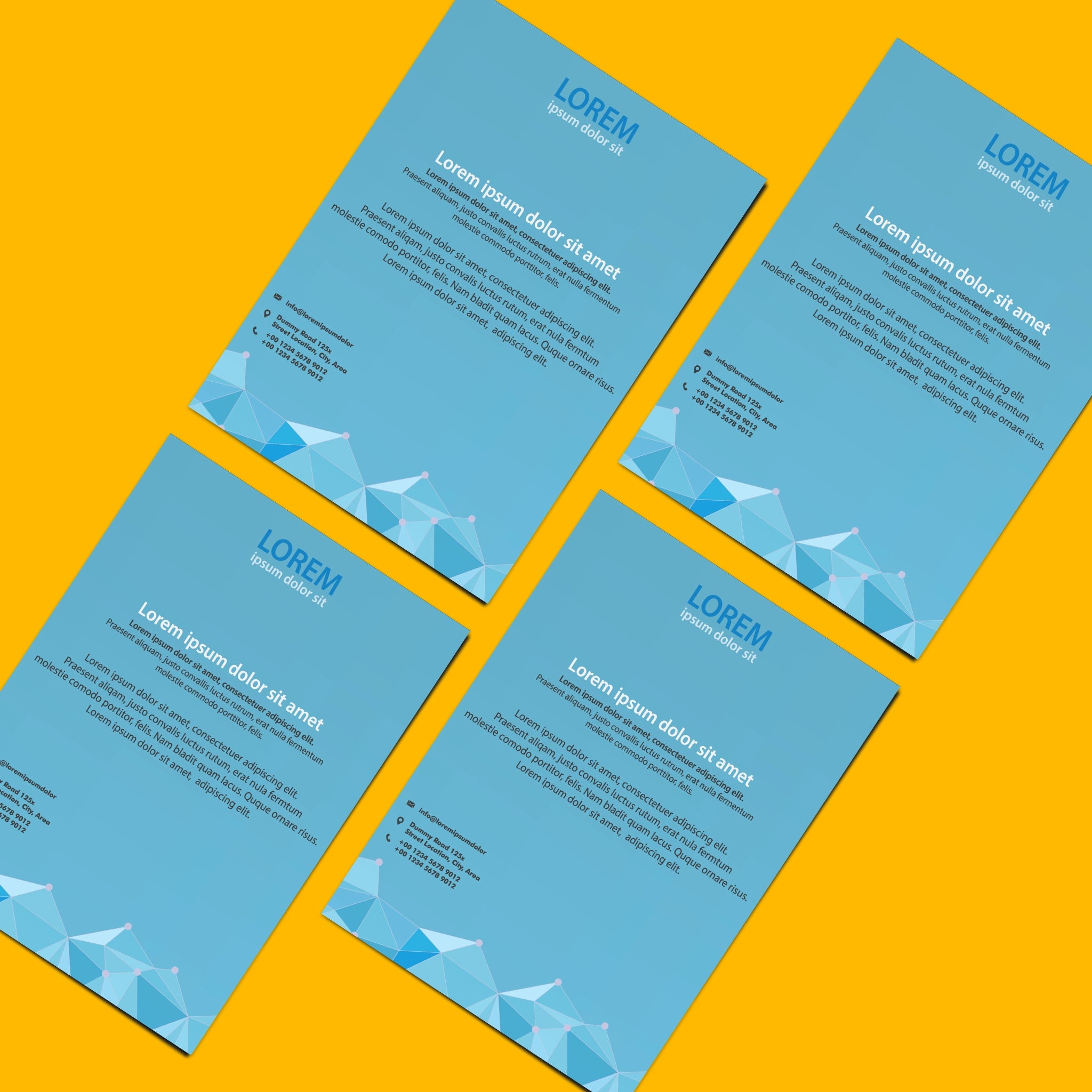 Modern Blue Business Letterhead – Geometric & Professional