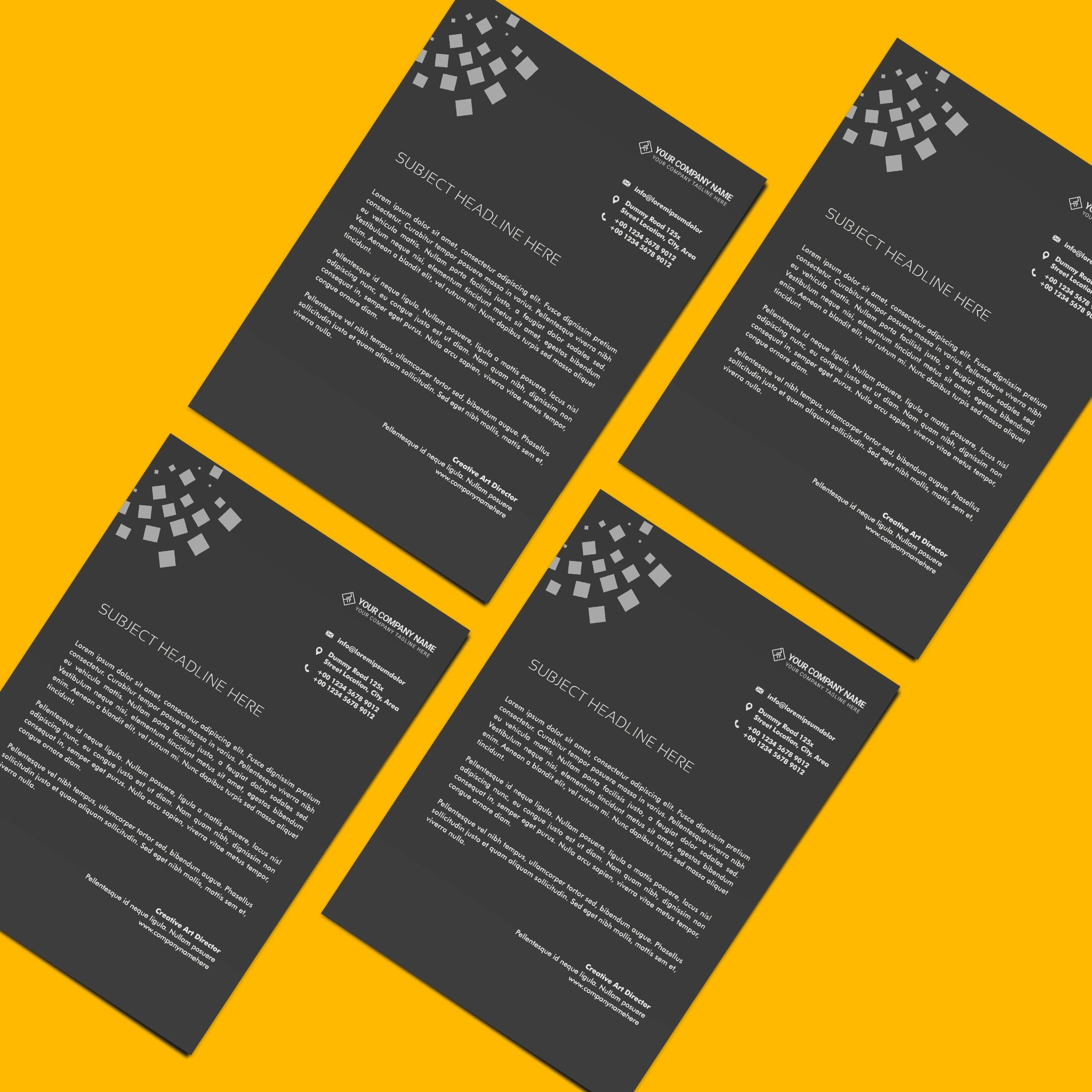 Luxury Black Letterhead – Bold & Professional Business Stationery