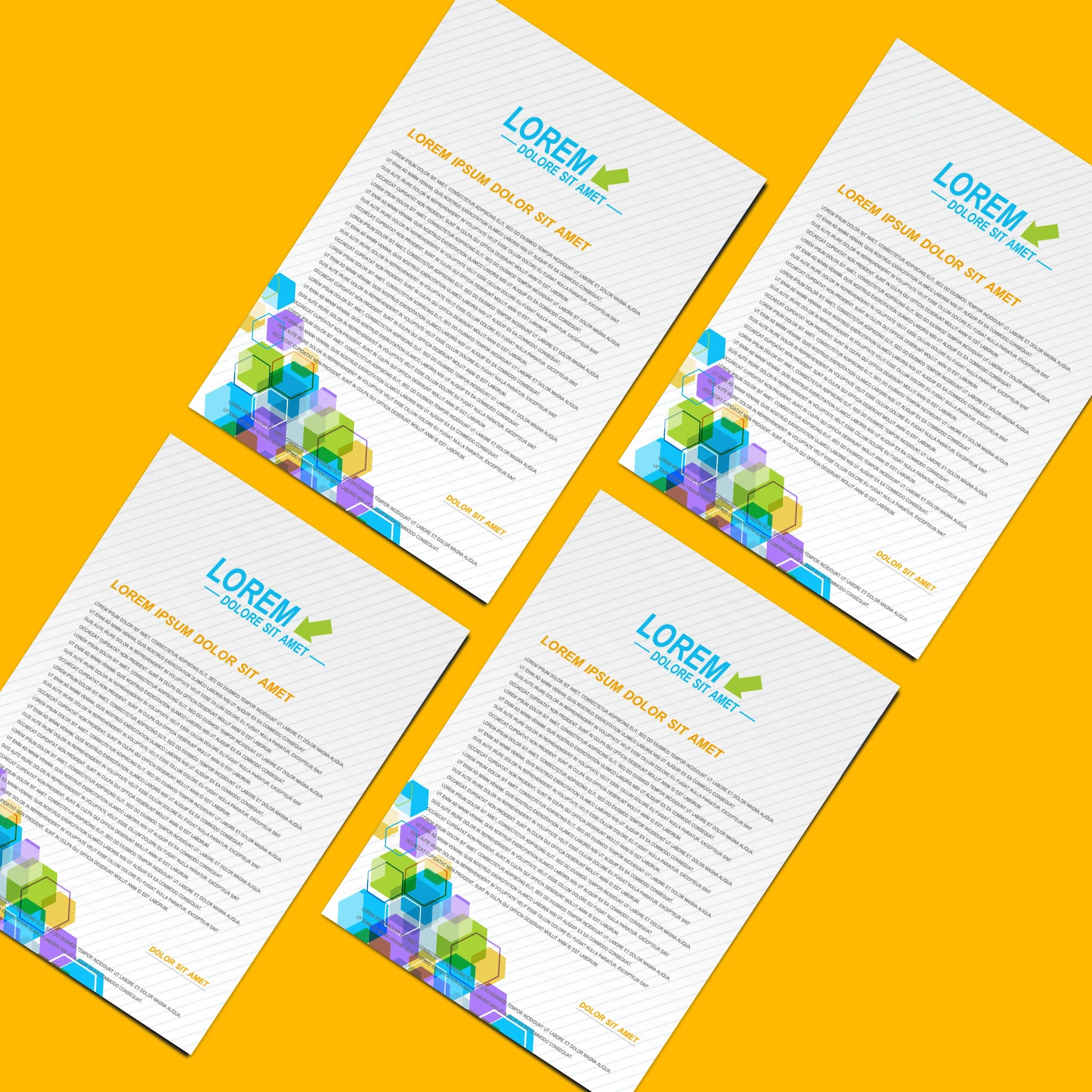 Vibrant Geometric A4 Letterheads – Standout Business Stationery
